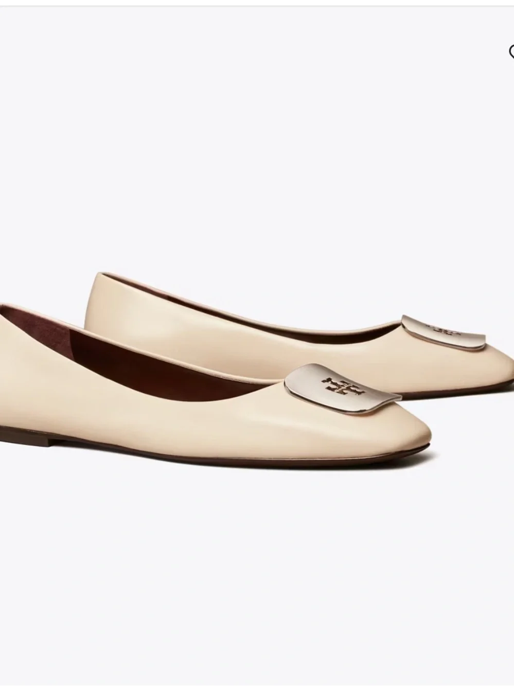 Tory Burch Cream Leather Georgia Ballet Flat